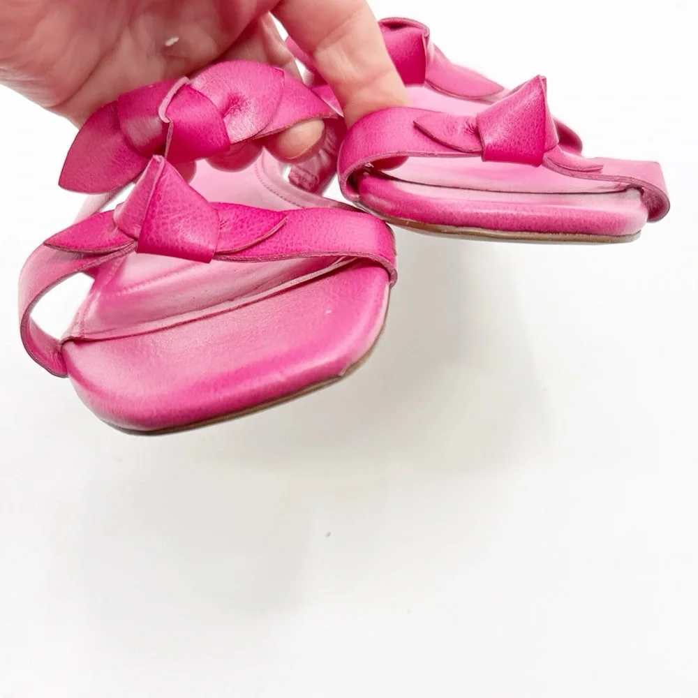J. Crew Pink Slide Sandals with Bow Detail size 8